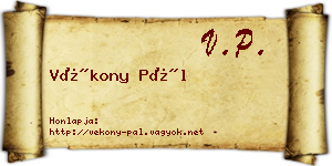 Vékony Pál névjegykártya